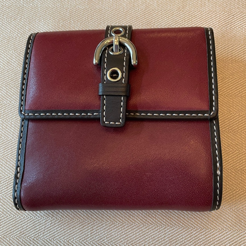Coach Burgundy and Black Wallet